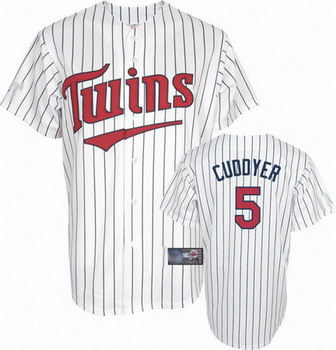 Cheap Minnesota Twins 5 cuddyer white blue strip jerseys For Sale