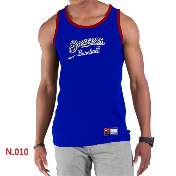 Cheap Nike Milwaukee Brewers Home Practice men Tank Top Blue For Sale