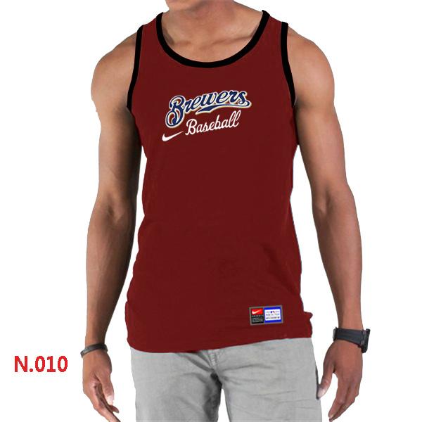 Cheap Nike Milwaukee Brewers Home Practice men Tank Top Red For Sale