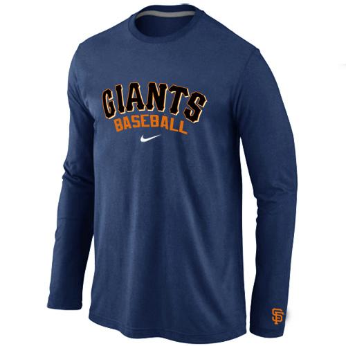 Cheap Nike San Francisco Giants Long Sleeve MLB T-Shirt D.Blue For Sale