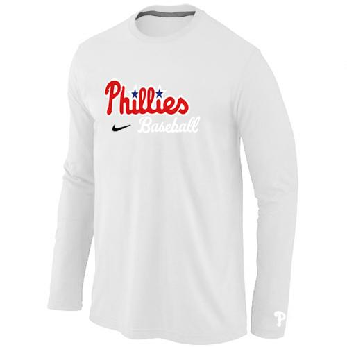Cheap Nike Philadelphia Phillies Long Sleeve MLB T-Shirt white For Sale