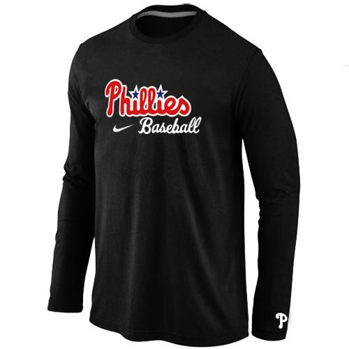 Cheap Nike Philadelphia Phillies Long Sleeve MLB T-Shirt Black For Sale