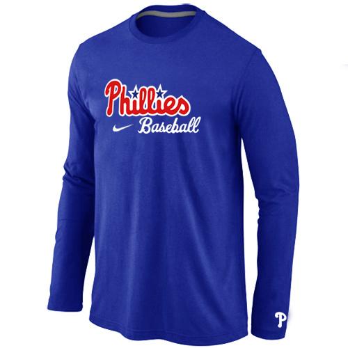 Cheap Nike Philadelphia Phillies Long Sleeve MLB T-Shirt Blue For Sale