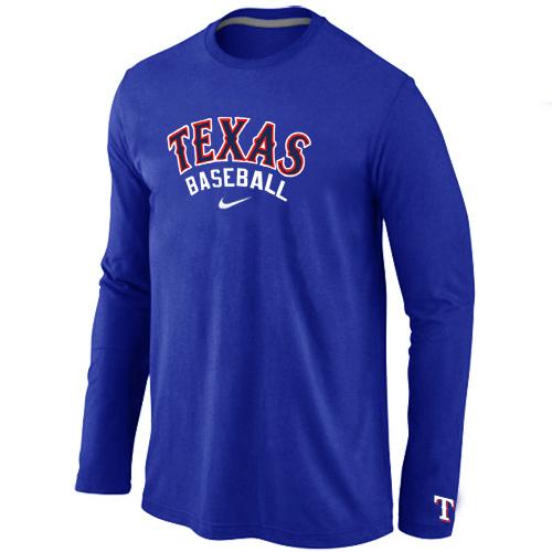 Cheap Nike Texas Rangers Long Sleeve MLB T-Shirt Blue For Sale