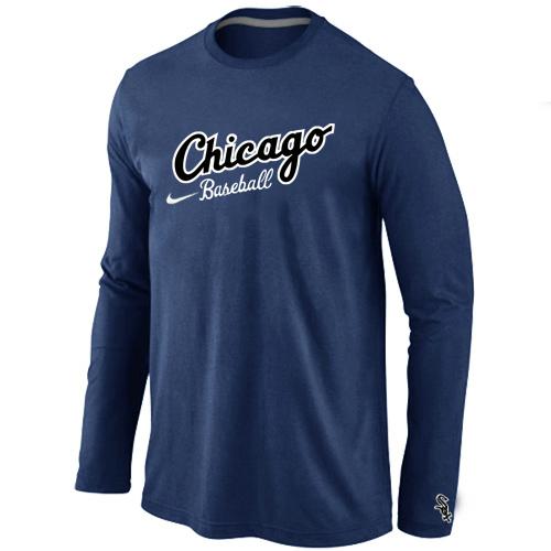 Cheap Nike Chicago White Sox Long Sleeve MLB T-Shirt D.Blue For Sale
