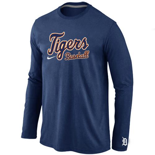 Cheap Nike Detroit Tigers Long Sleeve MLB T-Shirt D.Blue For Sale