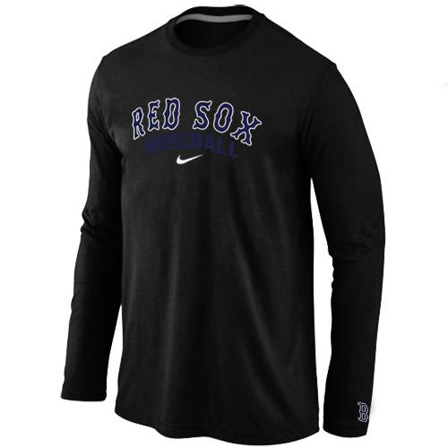 Cheap Nike Boston Red Sox Long Sleeve MLB T-Shirt Black For Sale
