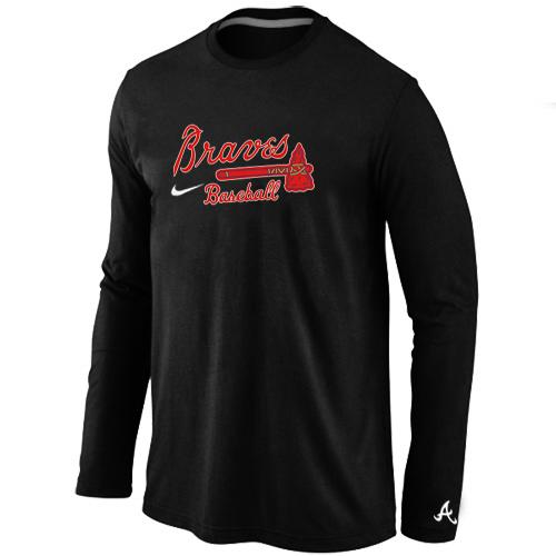 Cheap Nike Atlanta Braves Long Sleeve MLB T-Shirt Black For Sale