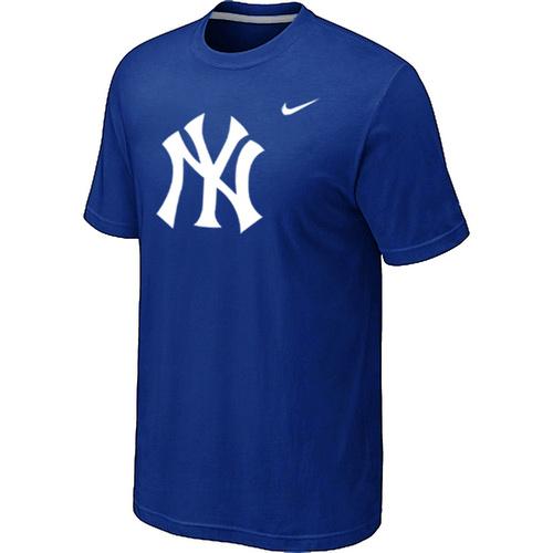Cheap New York Yankees Heathered Blue Nike Blended MLB Baseball T-Shirt For Sale