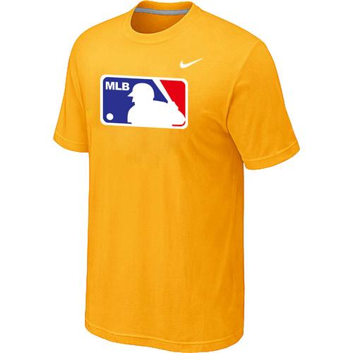 Cheap MLB Logo Heathered Nike Yellow Blended MLB Baseball T-Shirt For Sale