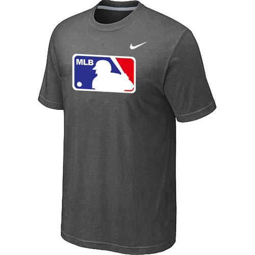 Cheap MLB Logo Heathered Nike D.Grey Blended MLB Baseball T-Shirt For Sale