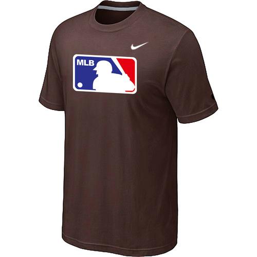 Cheap MLB Logo Heathered Nike Brown Blended MLB Baseball T-Shirt For Sale
