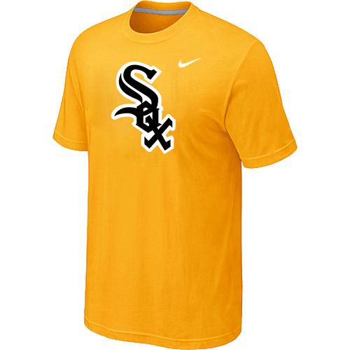 Cheap Chicago White Sox Nike Heathered Yellow Club Logo MLB Baseball T-Shirt For Sale