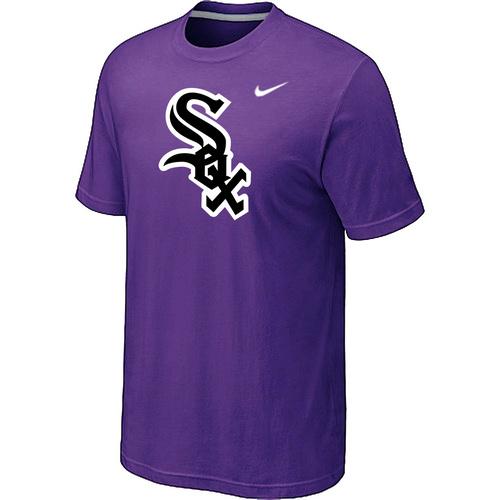 Cheap Chicago White Sox Nike Heathered Purple Club Logo MLB Baseball T-Shirt For Sale