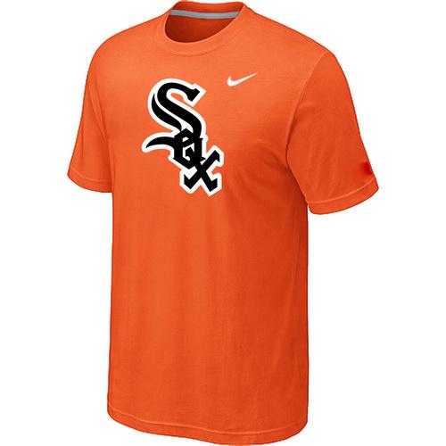 Cheap Chicago White Sox Nike Heathered Orange Club Logo MLB Baseball T-Shirt For Sale