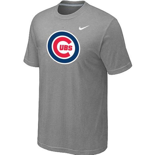 Cheap Chicago Cubs Nike Heathered L.Grey Club Logo MLB Baseball T-Shirt For Sale