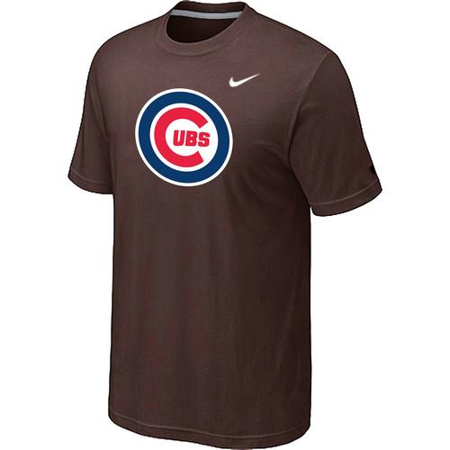 Cheap Chicago Cubs Nike Heathered Brown Club Logo MLB Baseball T-Shirt For Sale