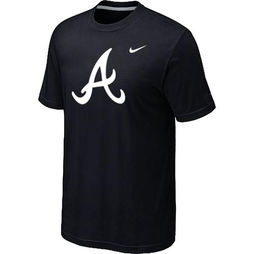 Cheap Atlanta Braves Heathered Nike Black Blended MLB Baseball T-Shirt For Sale