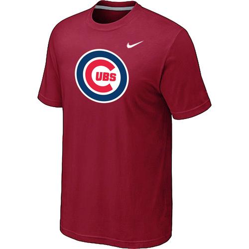 Cheap Chicago Cubs Nike Heathered Red Club Logo MLB Baseball T-Shirt For Sale
