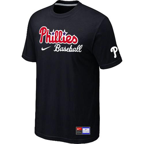 Cheap Philadelphia Phillies Nike Short Sleeve Practice T-Shirt Black For Sale