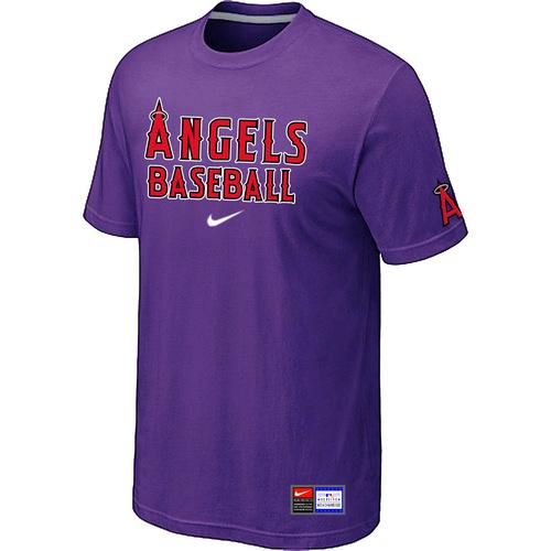 Cheap Los Angeles Angels of Anaheim Purple Nike Short Sleeve Practice T-Shirt For Sale