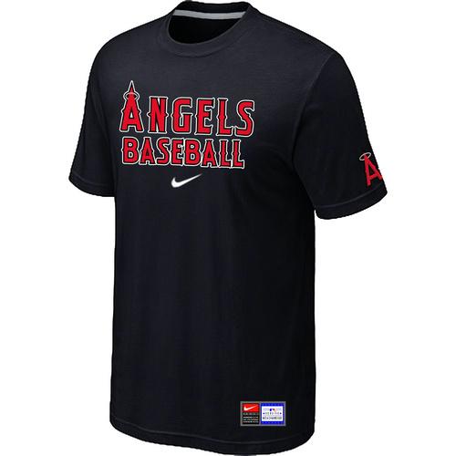 Cheap Los Angeles Angels of Anaheim Black Nike Short Sleeve Practice T-Shirt For Sale