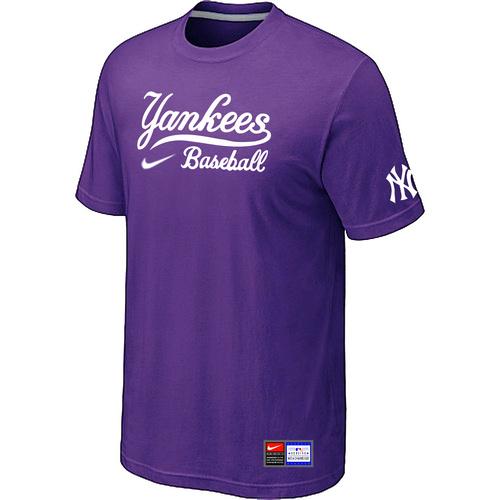 Cheap New York Yankees Purple Nike Short Sleeve Practice T-Shirt For Sale