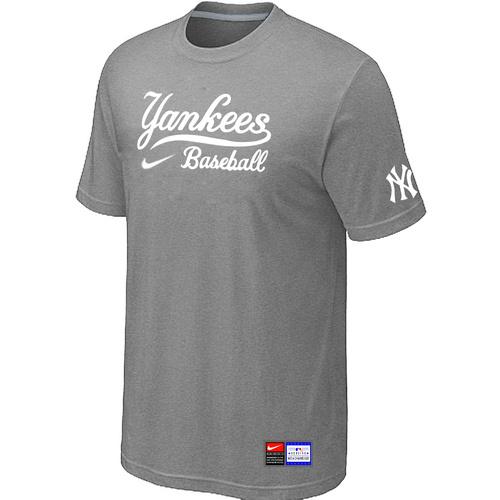 Cheap New York Yankees L.Grey Nike Short Sleeve Practice T-Shirt For Sale