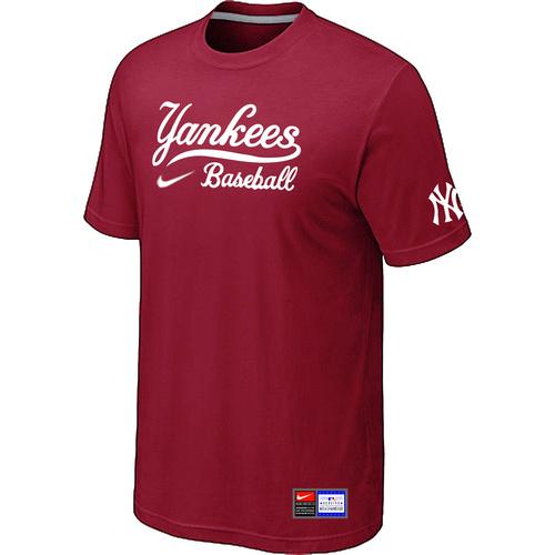 Cheap New York Yankees Red Nike Short Sleeve Practice T-Shirt For Sale