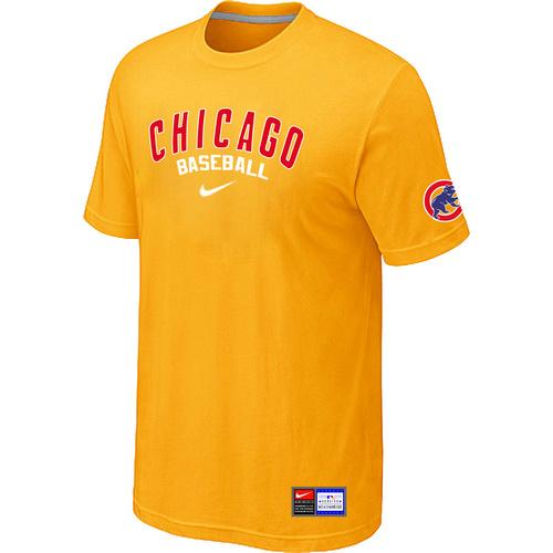 Cheap Chicago Cubs Yellow Nike Short Sleeve Practice T-Shirt For Sale