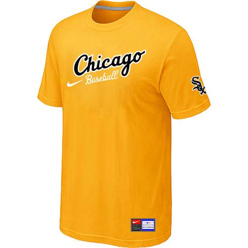 Cheap Chicago White Sox Nike Away Practice T-Shirt Yellow For Sale