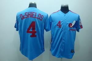 Cheap Montreal Expos 4 Delino DeShields Throwback Blue Jersey For Sale