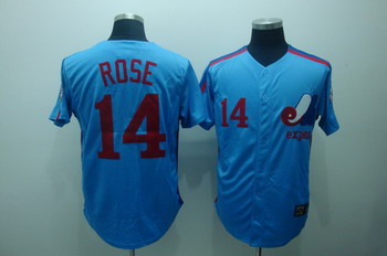 Cheap Montreal Expos 14 Rose Blue Jerseys Throwback For Sale
