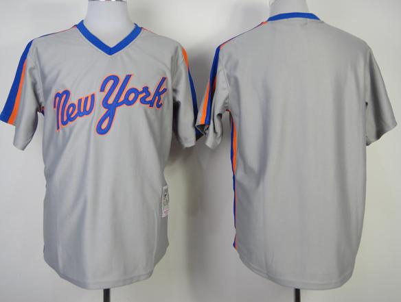 Cheap New York Mets Blank Grey M&N Throwback MLB Jersey For Sale