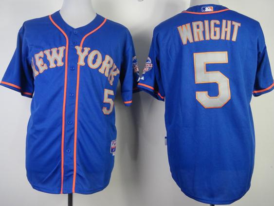 Cheap New York Mets 5 David Wright Blue Cool Base MLB Jerseys Grey Number For Sale