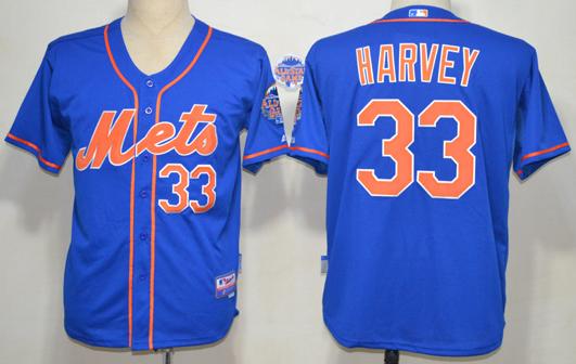 Cheap New York Mets 33 Matt Harvey Blue Baseball MLB Jerseys For Sale