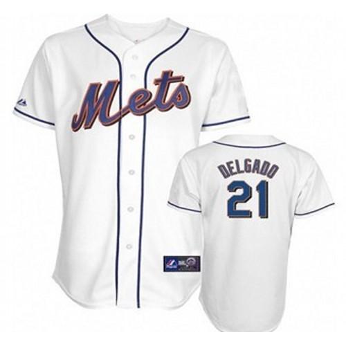 Cheap New York Mets 21 Delgado White Jersey For Sale