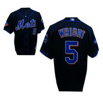 Cheap New York Mets 5 David Wright black 2009 Logo Jersey For Sale