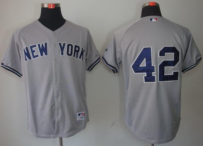 Cheap New York Yankees 42 Mariano Rivera Grey MLB Jerseys For Sale