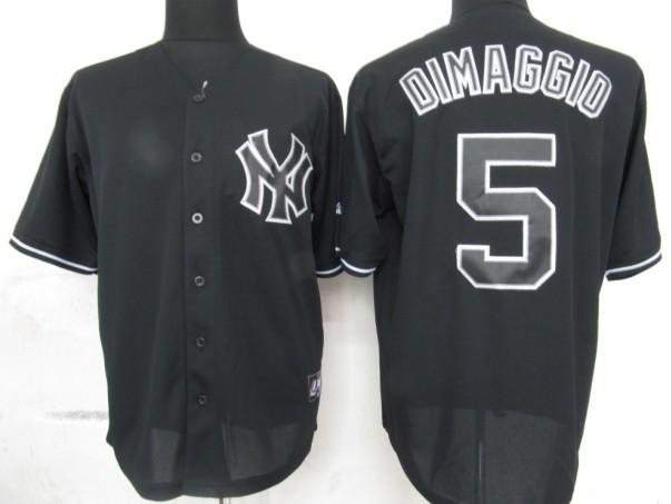 Cheap New York Yankees 5 Dimaggio Black Fashion MLB Jersey For Sale
