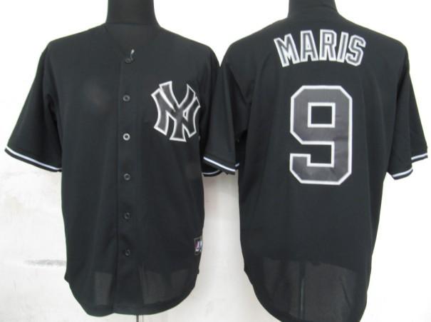 Cheap New York Yankees 9 Maris Black Fashion MLB Jersey For Sale