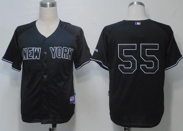 Cheap New York Yankees 55 Black Cool Base MLB Jerseys For Sale