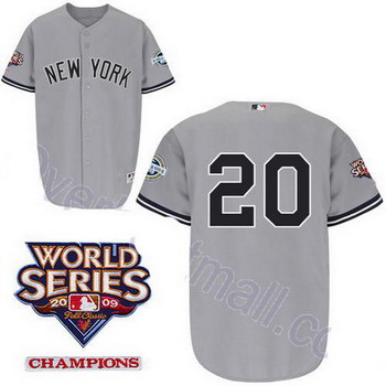 Cheap New York Yankees 20 Jorge Posada Grey jerseys For Sale