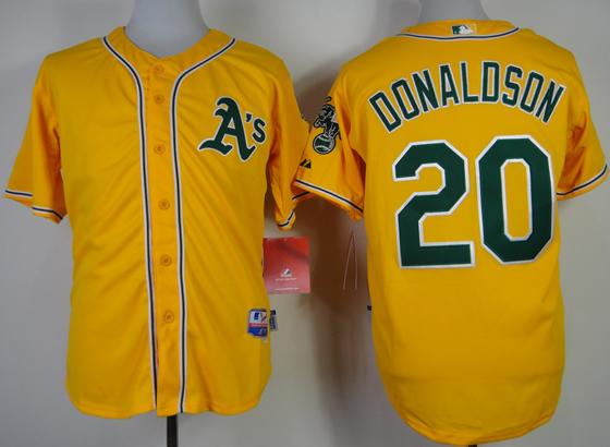 Cheap Oakland Athletics 20 Josh Donaldson Yellow Cool Base MLB Jersey For Sale