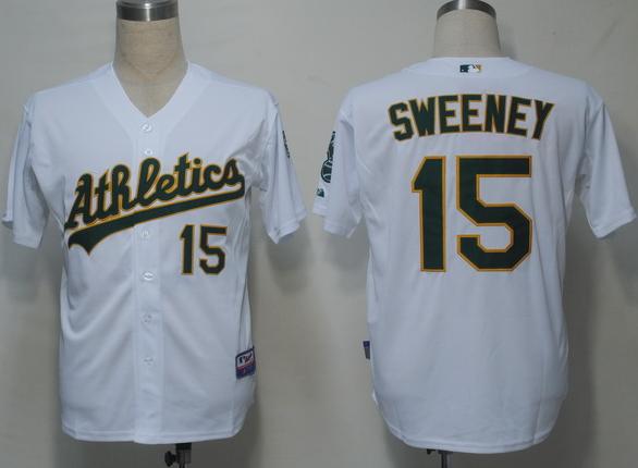 Cheap Oakland Athletics 15 Sweeney White Cool Base MLB Jerseys For Sale