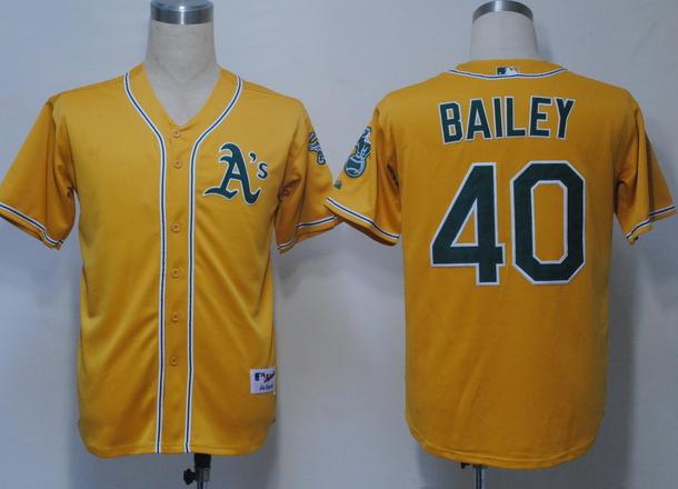 Cheap Oakland Athletics 40 Bailey Yellow MLB Jerseys For Sale