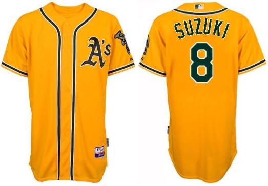 Cheap Oakland Athletics 8 Kurt Suzuki Yellow Jersey For Sale