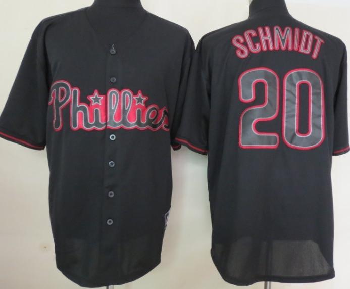 Cheap Philadelphia Phillies 20 Mike Schmidt Black Fashion MLB Jerseys For Sale