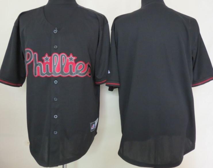 Cheap Philadelphia Phillies Blank Black Fashion MLB Jerseys For Sale