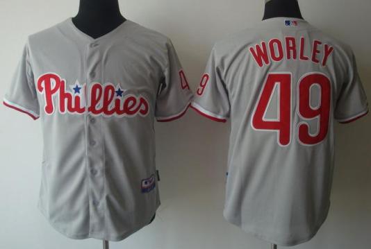 Cheap Philadelphia Phillies 49 Vance Worley Grey Cool Base MLB Jerseys For Sale